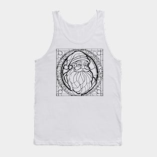 Santa Claus Stained Glass (Black) Tank Top